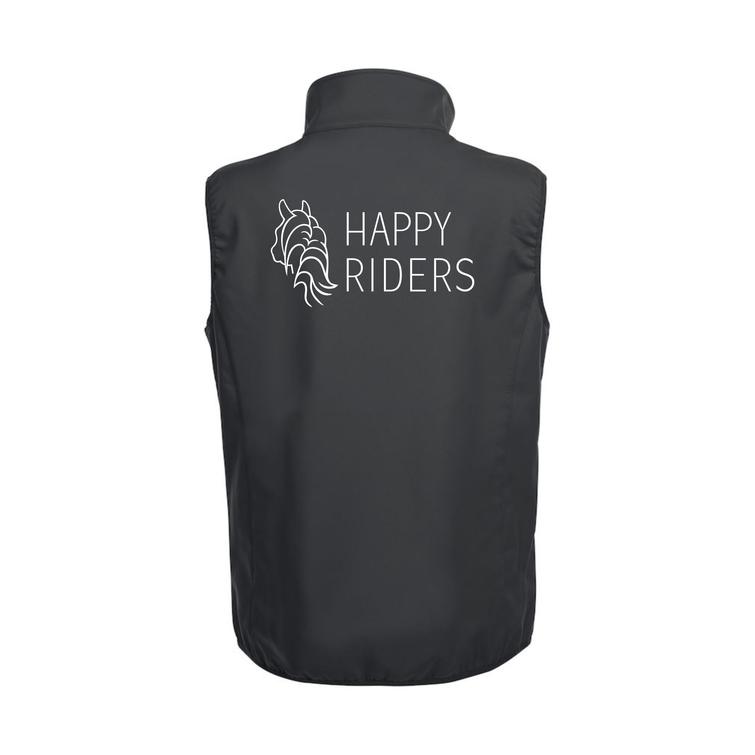 Miesten basic softshell liivi Happy riders logolla