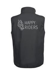 Miesten basic softshell liivi Happy riders logolla
