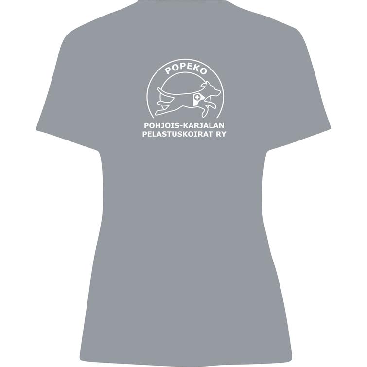 Naisten tekninen t-paita Popeko logolla