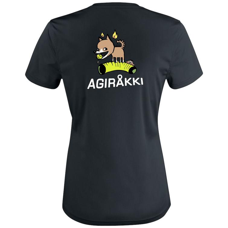 Naisten active t-paita Agiråkki logolla