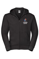 Miesten vetoketju huppari Lyseon lukio logolla