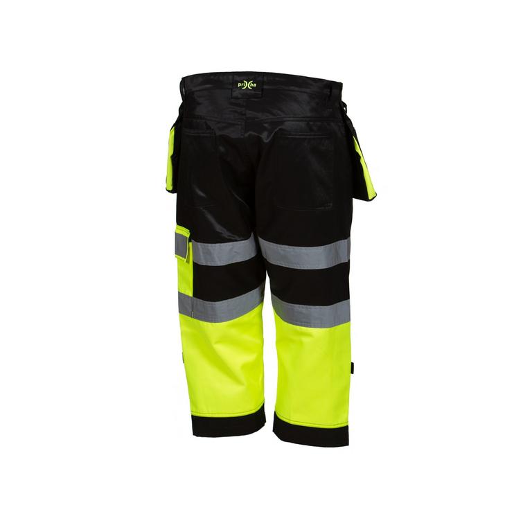 Huomiov&auml;riset capri riipputaskuhousut kelta/musta