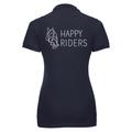 Naisten strech pikee Happy riders logolla