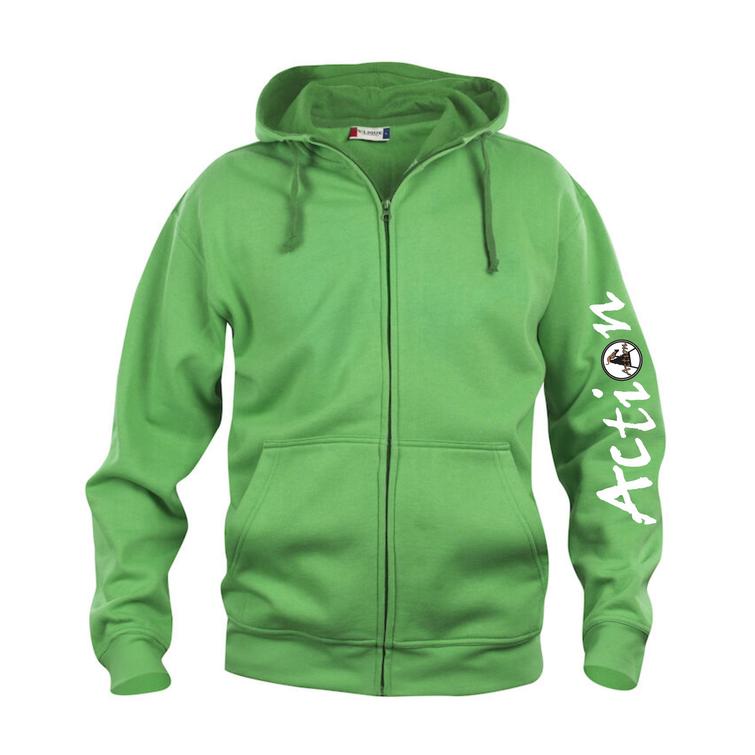 Miesten basic vetoketjuhuppari Action logolla