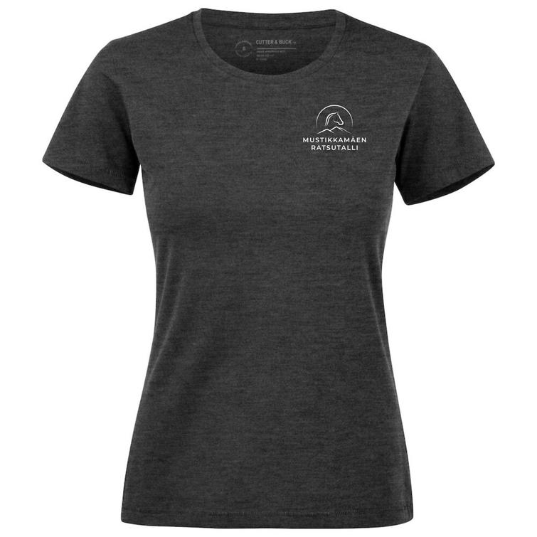 Naisten strech t-paita Mustikkam&auml;en ratsutalli logolla