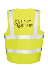 Vetoketjullinen huomioliivi Happy riders logolla