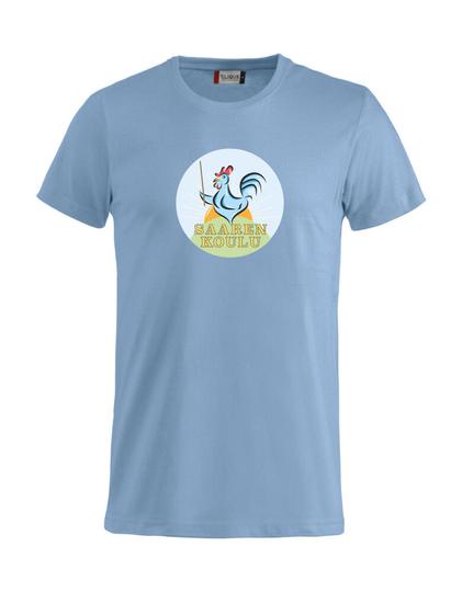 Miesten t-paita Saaren koulu logolla