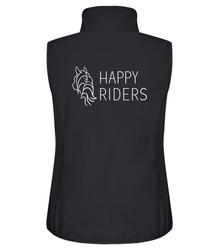 Naisten softshell liivi Happy riders logolla