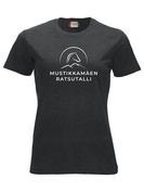 Naisten t-paita Mustikkamäen ratsutalli logolla
