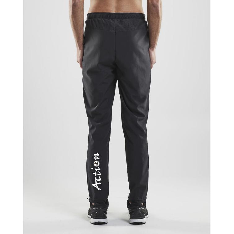 Miesten joustavat tuulihousut Action logolla