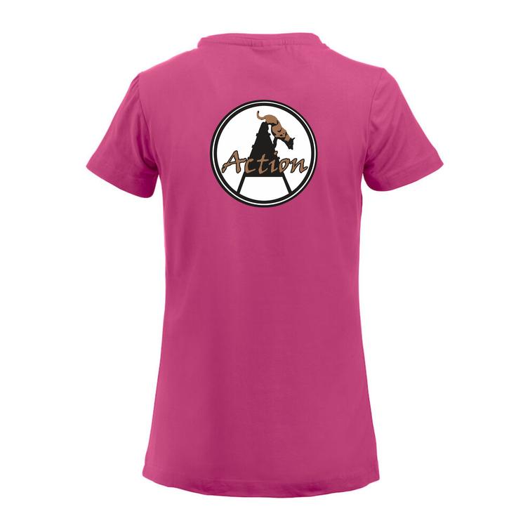 Naisten strech t-paita Action logolla