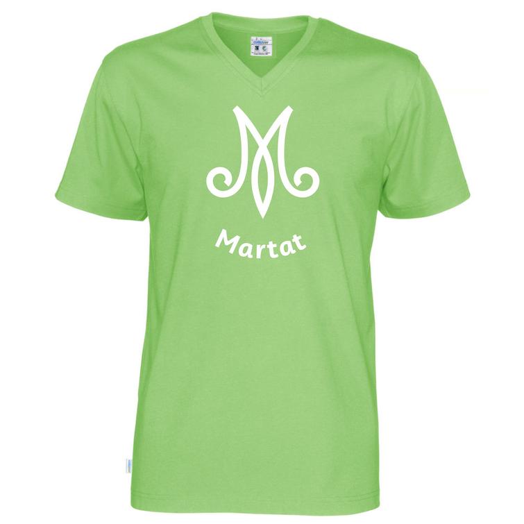 Miesten v-aukollinen t-paita M-Martat logolla