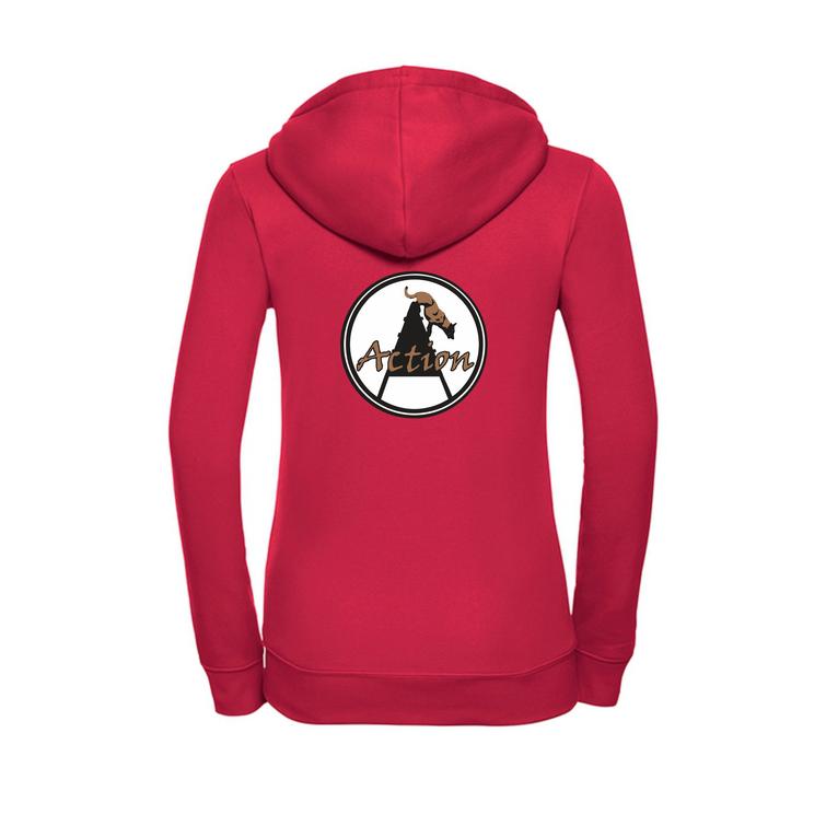 Naisten vetoketjuhuppari Action logolla