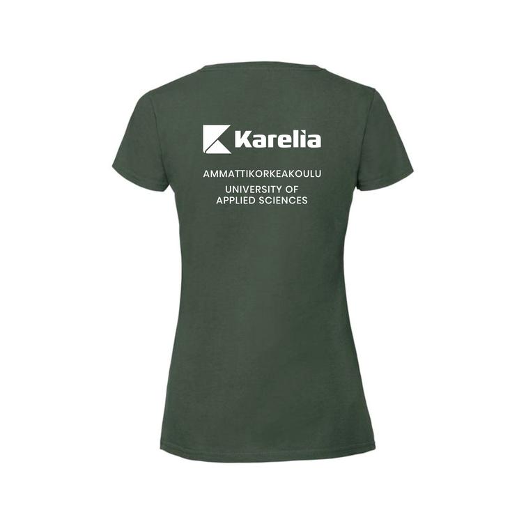 Naisten t-paita Karelia AMK logolla
