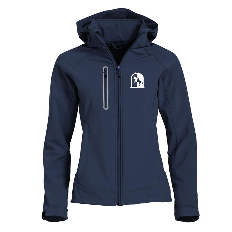 Naisten softshell takki Hämeen Ratsastajat logolla