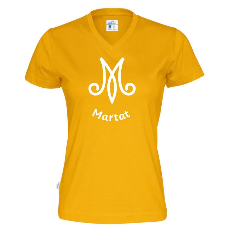 Naisten v-aukollinen t-paita M-Martat logolla