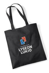 Puuvillakassi Lyseon lukio logolla