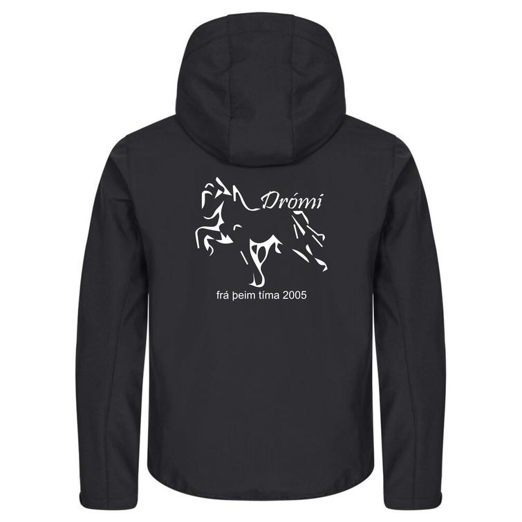 Miesten hupullinen softshell takki Dr&oacute;mi logolla