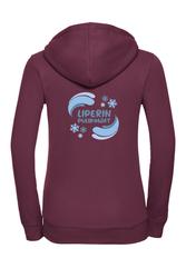 Naisten vetoketjuhuppari Liperin pulikoijat logolla