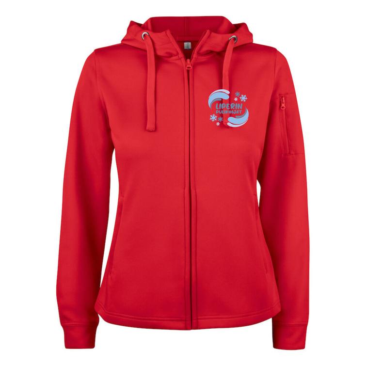 Naisten tekninen vetoketjuhuppari Liperin pulikoijat logolla