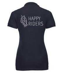Naisten strech pikee Happy riders logolla
