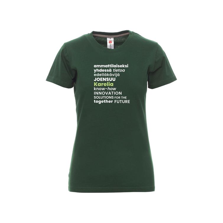 Naisten t-paita Karelia AMK logolla