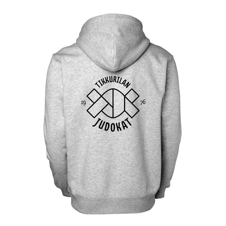 Lasten vetoketjuhuppari Tikkurilan judokat logolla