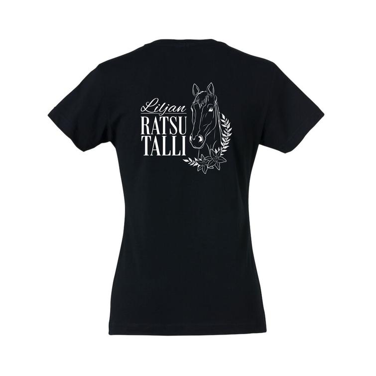 Naisten basic t-paita Liljan ratsutalli logolla