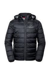 Miesten kevyt toppatakki Mustikkam&auml;en ratsutalli logolla