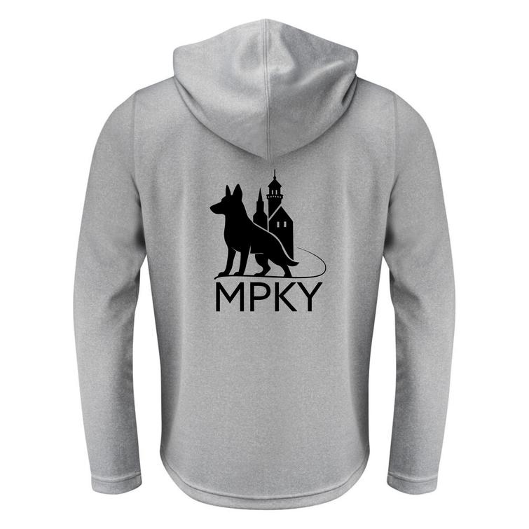 Miesten tekninen vetoketjullinen huppari MPKY logolla