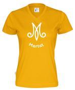 Naisten v-aukollinen t-paita M-Martat logolla