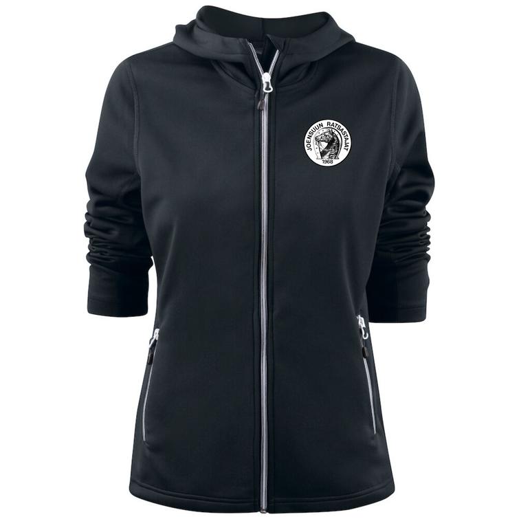 Naisten tekninen vetoketjuhuppari Joensuun ratsastajat logolla