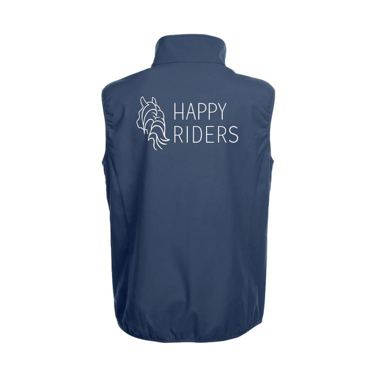 Miesten basic softshell liivi Happy riders logolla