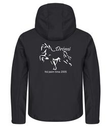 Miesten hupullinen softshell takki Drómi logolla