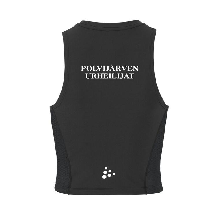 Naisten Crop Singlet toppi PoU logolla