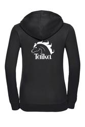 Naisten vetoketju huppari Taika logolla