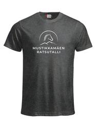 Miesten t-paita Mustikkam&auml;en ratsutalli logolla