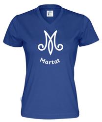 Naisten v-aukollinen t-paita M-Martat logolla
