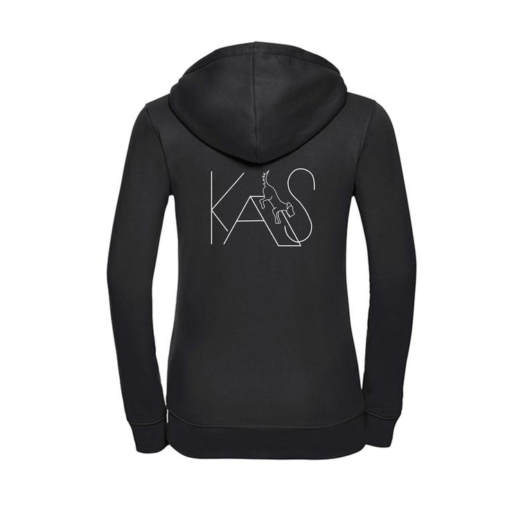 Naisten vetoketjullinen huppari KAS logolla