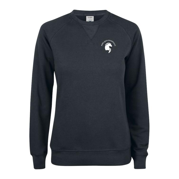 Naisten collegepaita Pihlajan ponitalli logolla