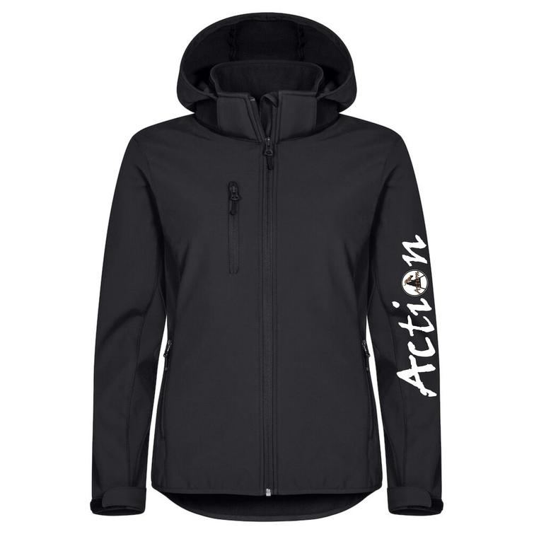 Naisten softshell takki Action logolla