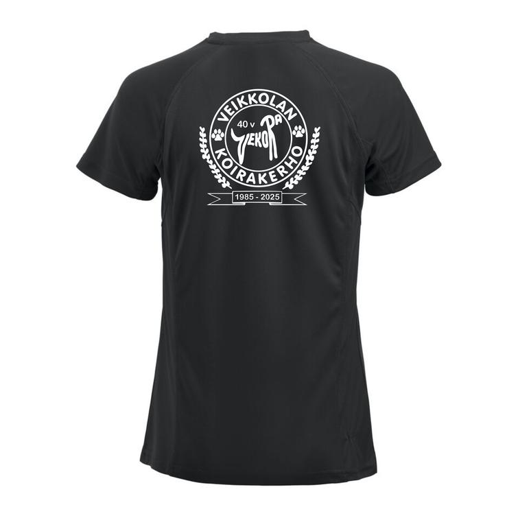 Naisten tekninen t-paita Vekora juhla logolla