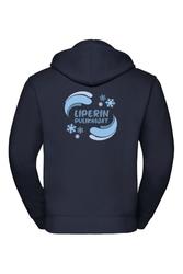 Miesten vetoketjuhuppari Liperin pulikoijat logolla