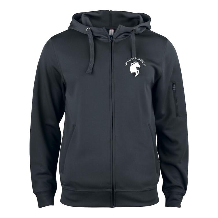 Miesten tekninen vetoketju huppari Pihlajan ponitalli logolla