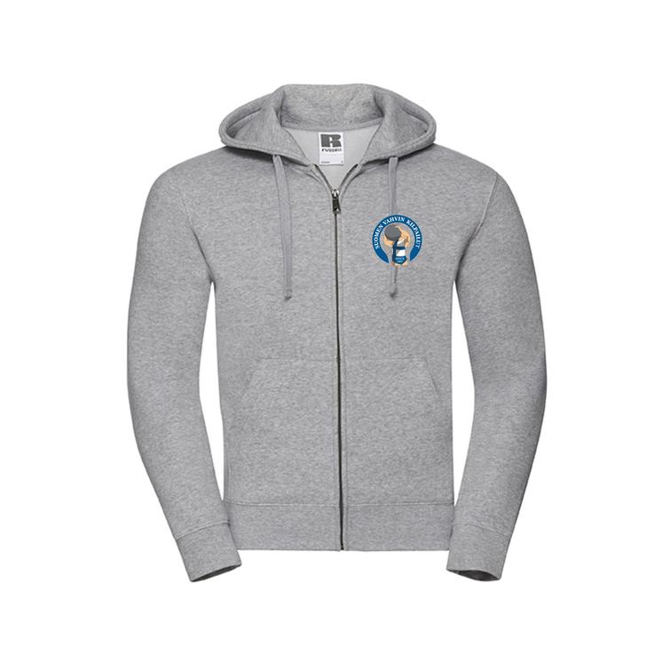 Miesten vetoketjuhuppari Suomen vahvin logolla