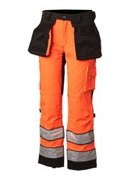 Hi-Vis strech riipputaskuhousu oranssi/musta