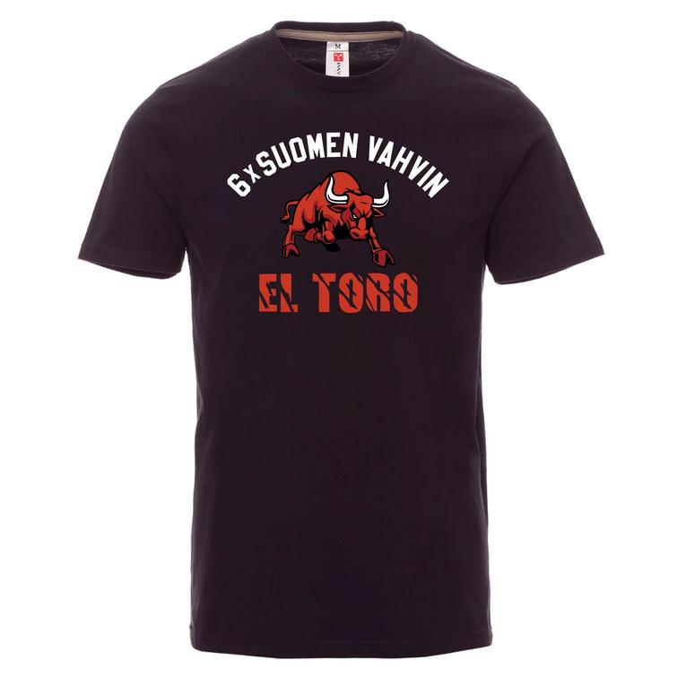 T-paita 6x Suomen vahvin EL TORO logolla