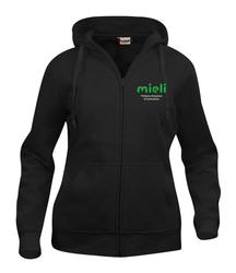 Naisten vetoketjullinen huppari Mieli logolla