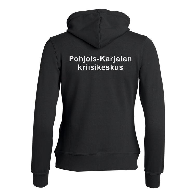 Naisten vetoketjullinen huppari Mieli logolla