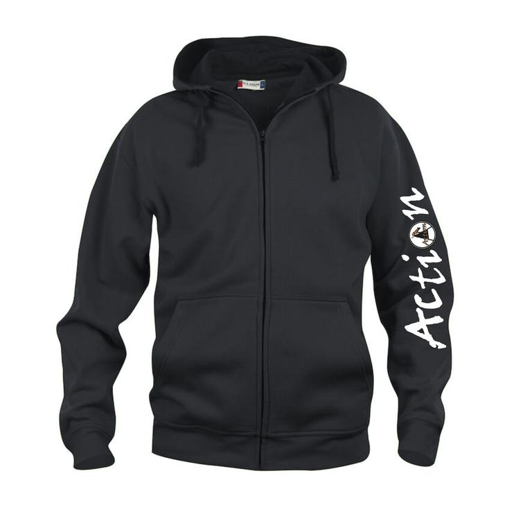 Miesten basic vetoketjuhuppari Action logolla